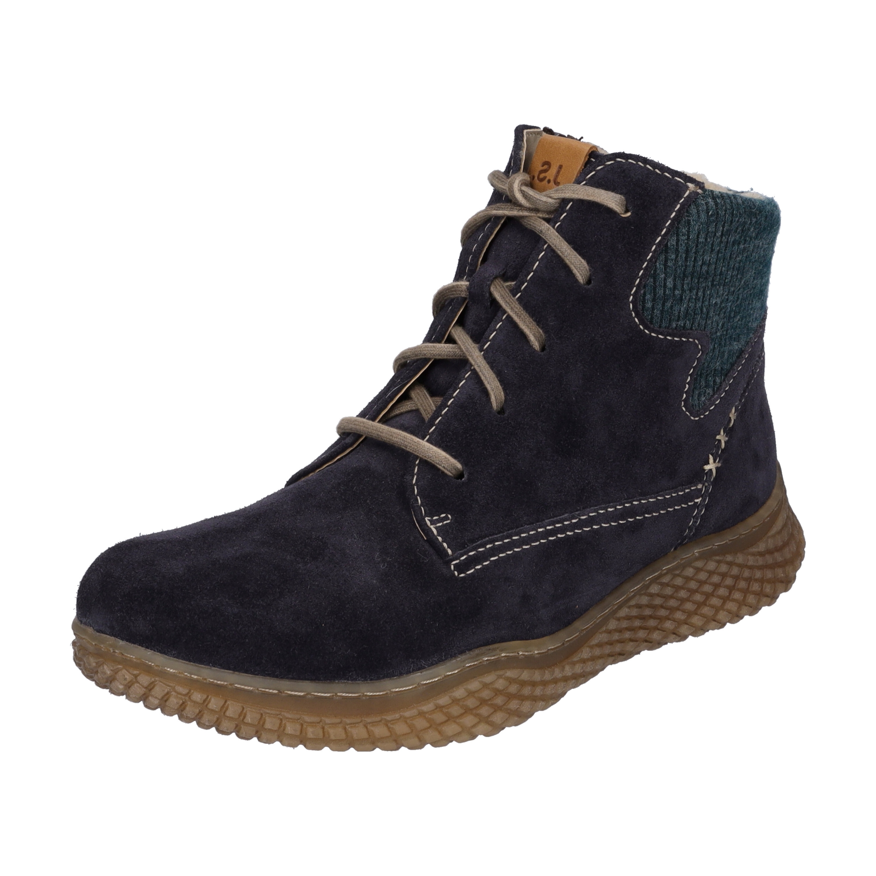 Stiefelette JOSEF SEIBEL "Amelie 09, jeans-kombi", Damen, Gr. 37, blau (jeans, kombi), Obermaterial: 80% Rindsleder Leather cow. 20% Textilmaterial TEXMAT., Schuhe Stiefelette