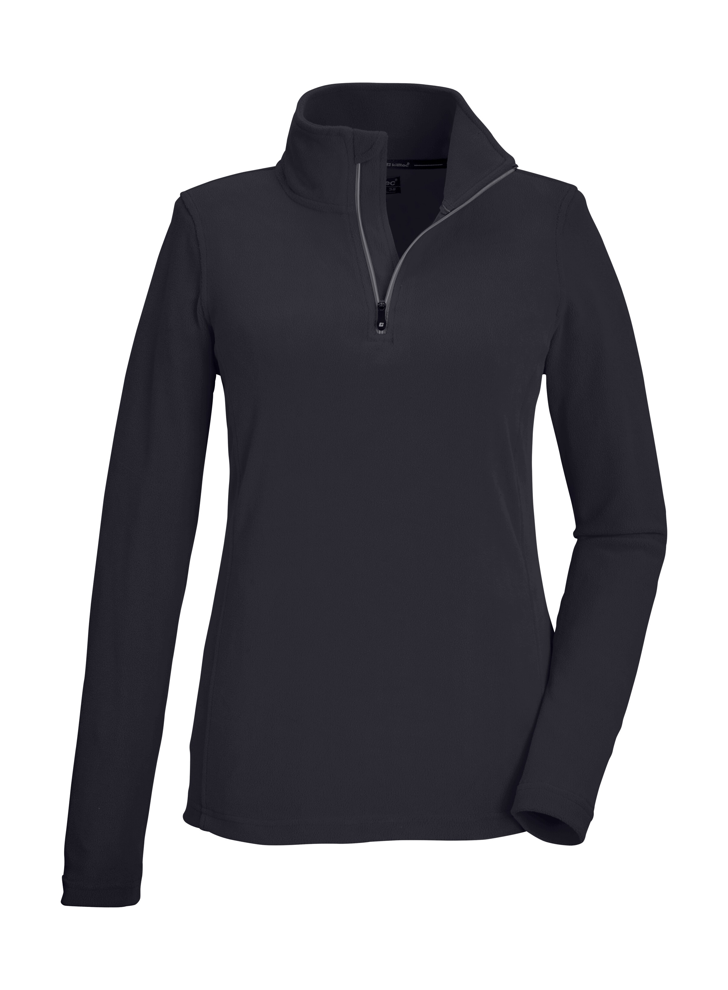 Fleeceshirt KILLTEC "KSW 62 WMN FLC SHRT", Damen, Gr. 38, midnight, Obermaterial: 100% Polyester, Shirts, Fleeceshirt mit Stehkragen, Reißverschluss und Kinnschutz Image