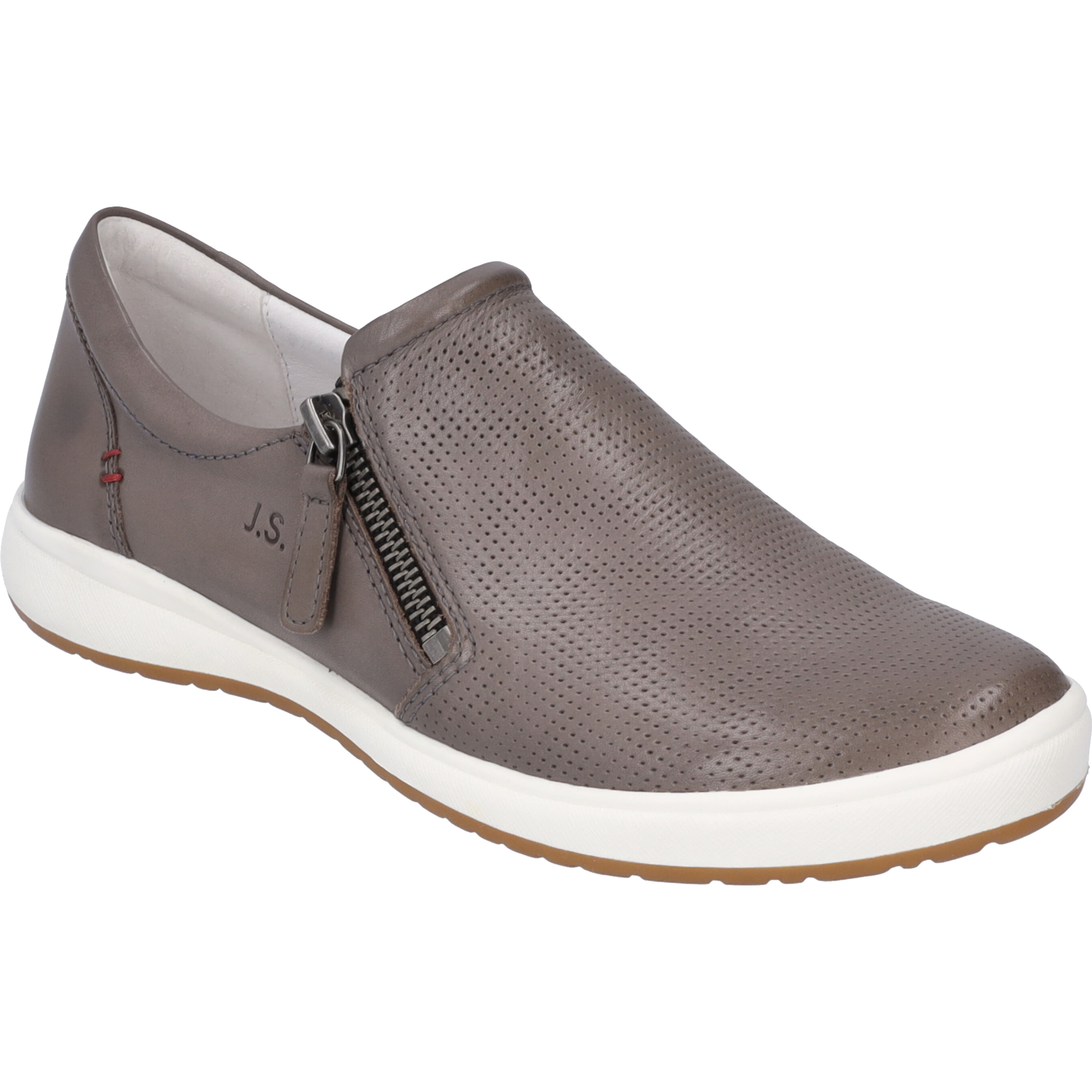 Slipper JOSEF SEIBEL "Caren 22, grau", Damen, Gr. 38, grau, Obermaterial: 100% Rindsleder Leather cow., Schuhe Slipper