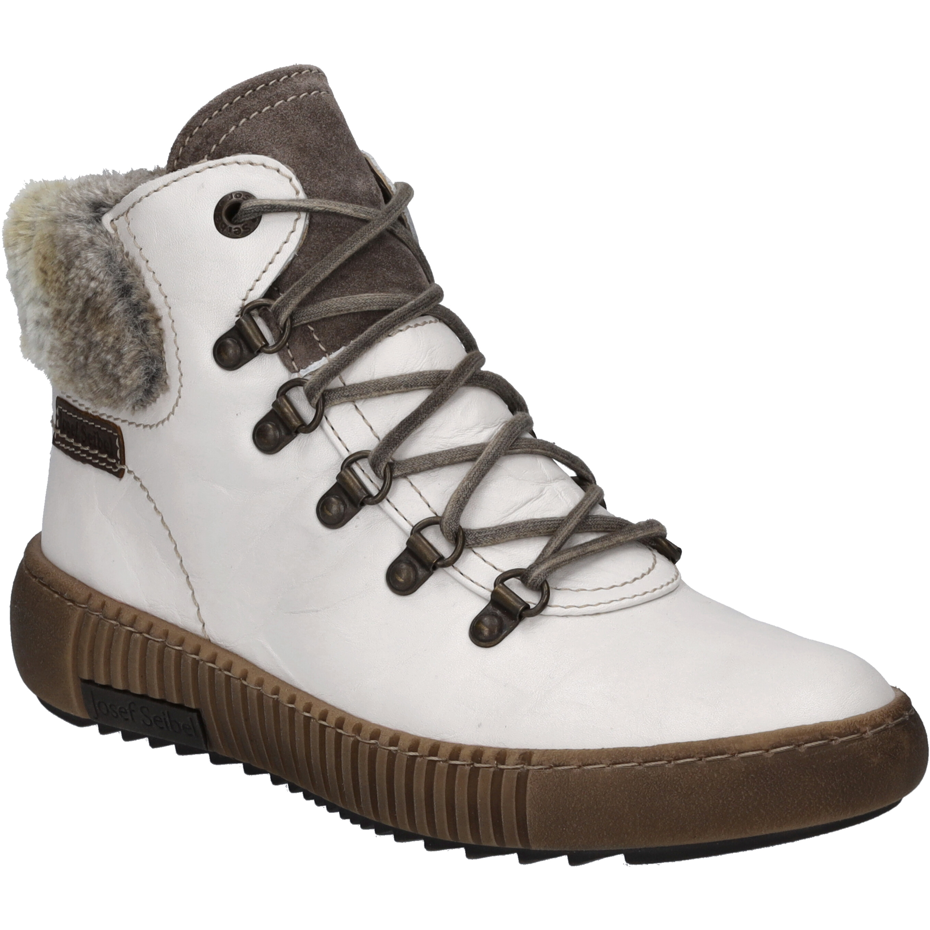 Stiefelette JOSEF SEIBEL "Maren 17, weiss-kombi", Damen, Gr. 37, weiß (weiß, kombi), Obermaterial: 80% Rindsleder Leather cow. 20% Textilmaterial TEXMAT., Schuhe Stiefelette