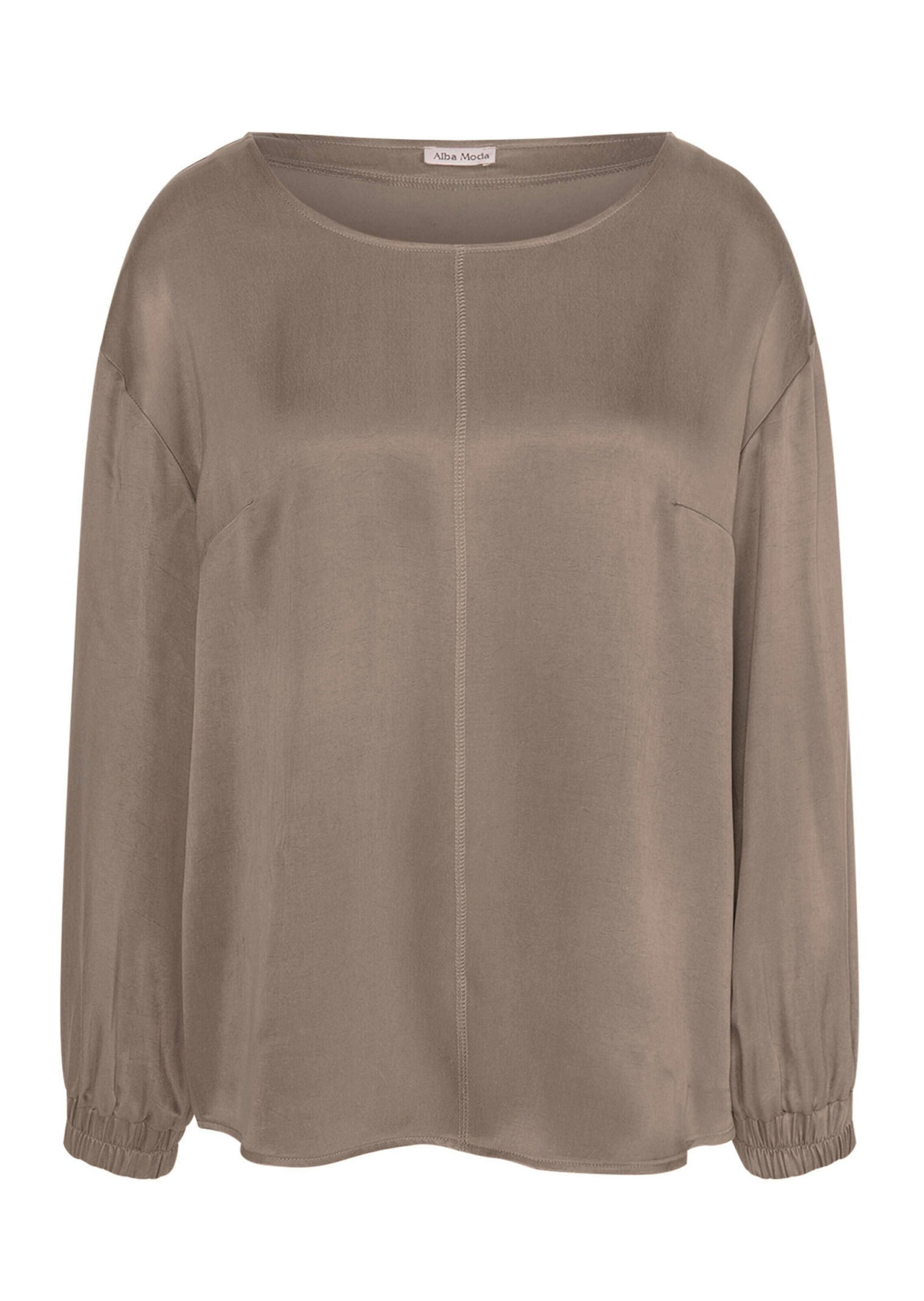 Shirtbluse ALBA MODA "Bluse Bluse", Damen, Gr. 36, beige (taupe), Obermaterial: 53% Cupro CUP. 47% Viskose CV., Blusen