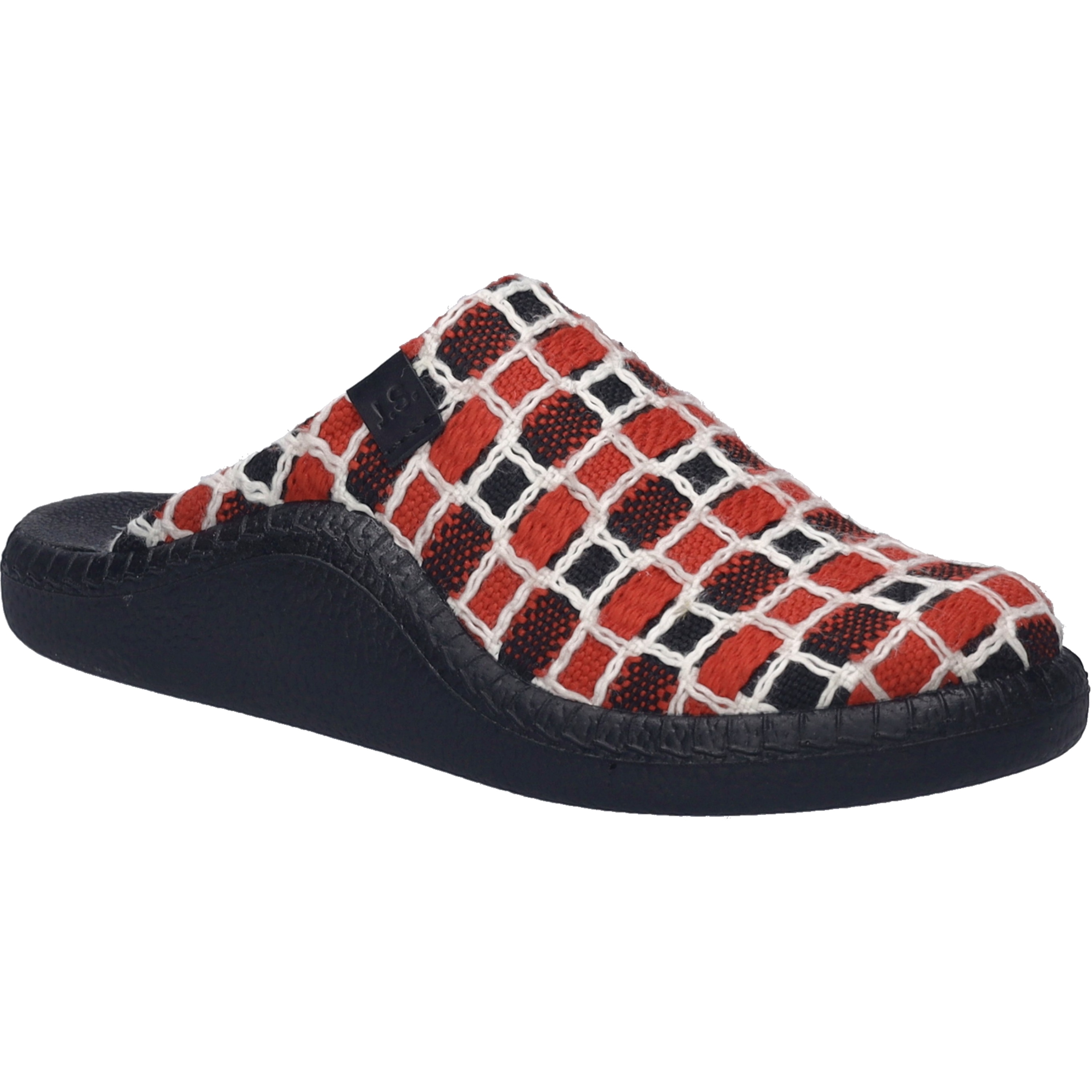 Hausschuh JOSEF SEIBEL "Monaco D 03, rot-multi", Damen, Gr. 41, rot (rot, multi), Obermaterial: 80% Rindsleder Leather cow. 20% Textilmaterial TEXMAT., Schuhe Hausschuh