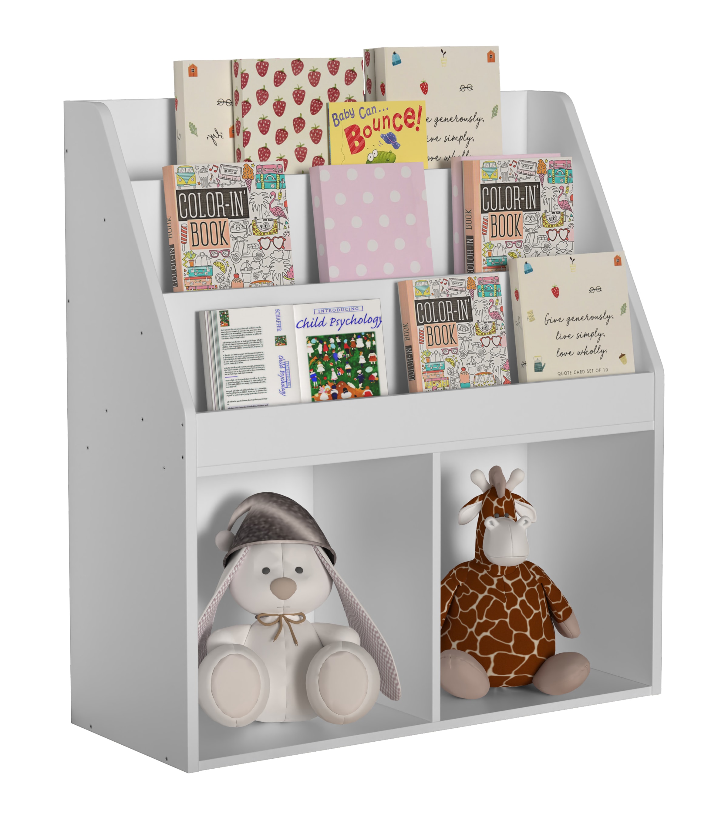 Standregal VCM "Holz Kinderregal Bücherregal Kinder Regal Besira M", weiß, Regale, Standregal