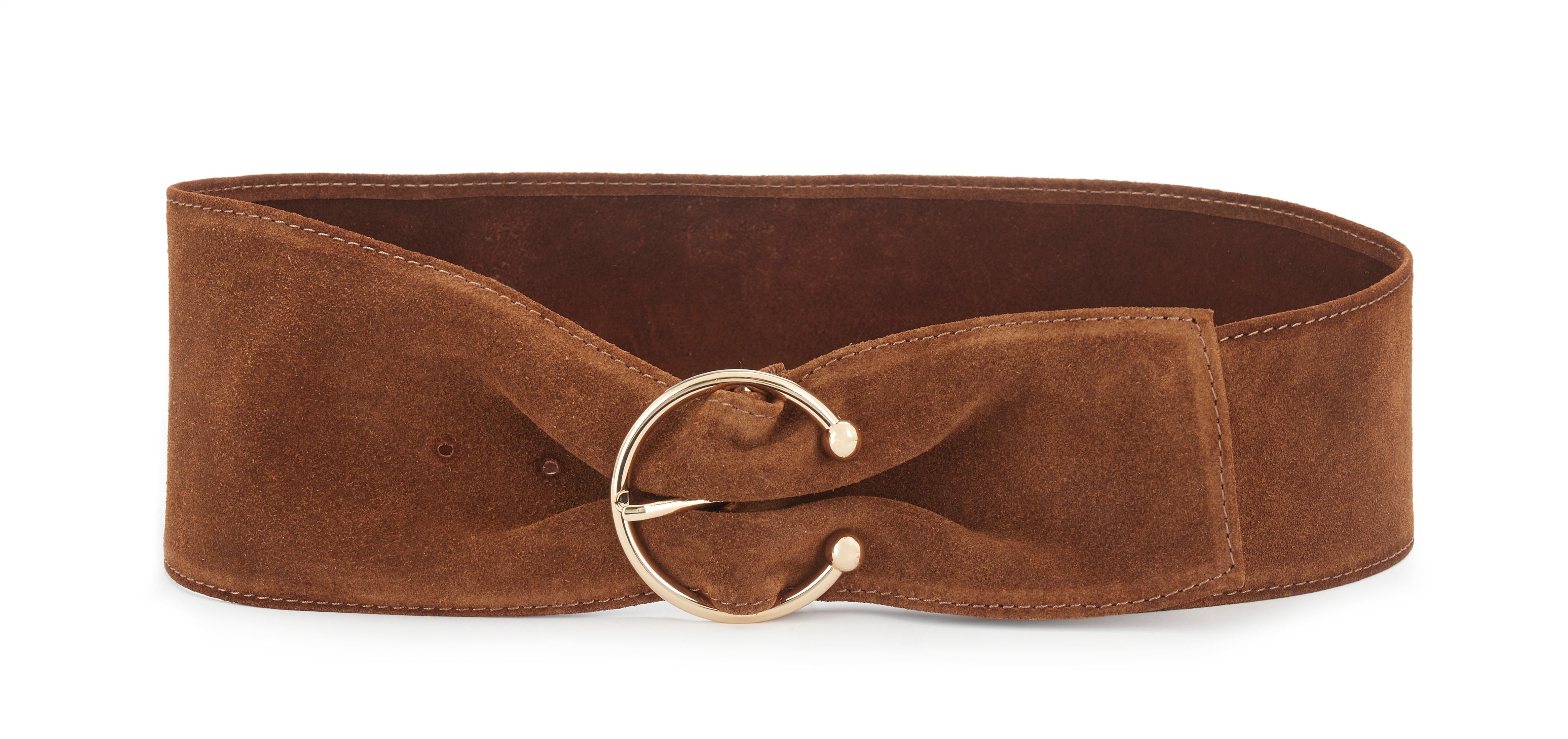 Taillengürtel LASCANA "Ledergürtel", Damen, Gr. 95, braun (cognac), Rindsleder, unifarben, Gürtel, Shaping-Effekt, Gürtel für Kleid & Overall, Bauchgürtel Image