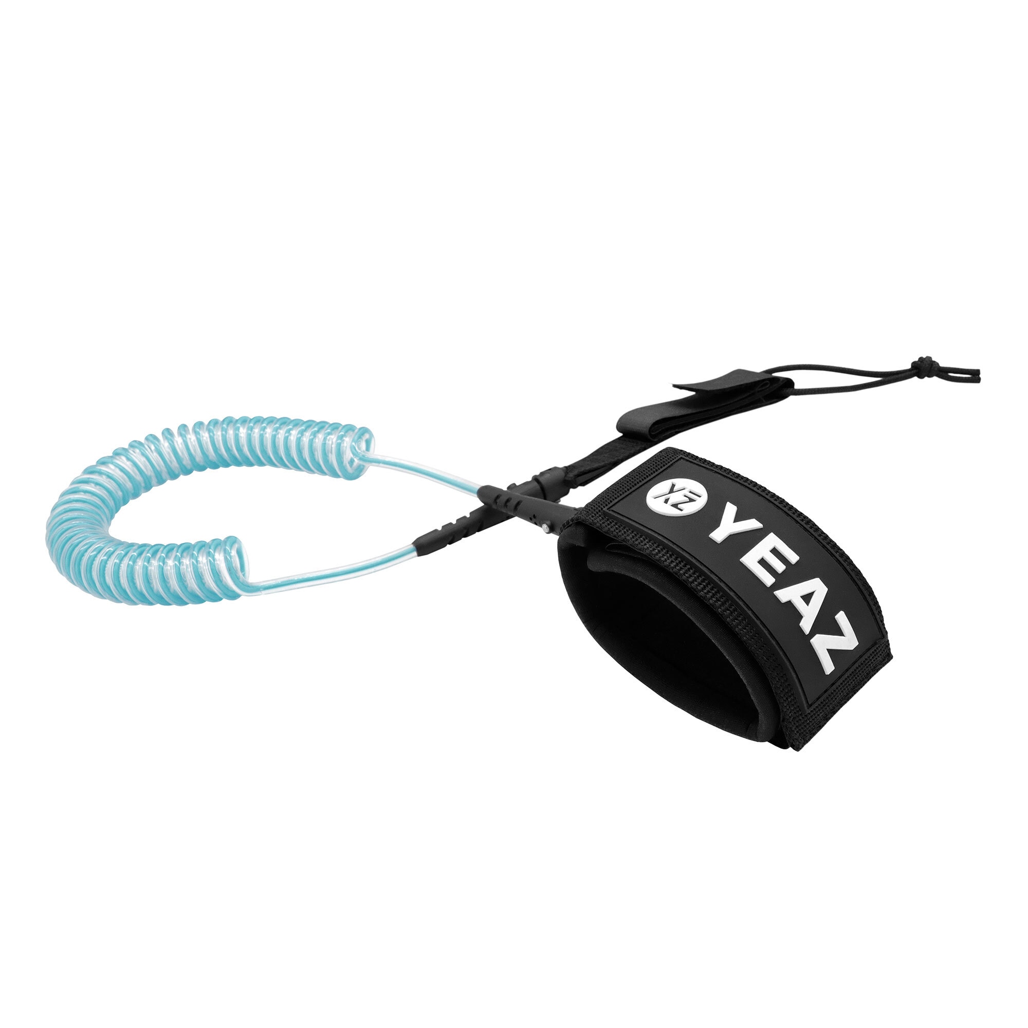 Inflatable SUP-Board YEAZ "Leash für SUP NUI RIVIERA", blau (türkis), Wassersportboards