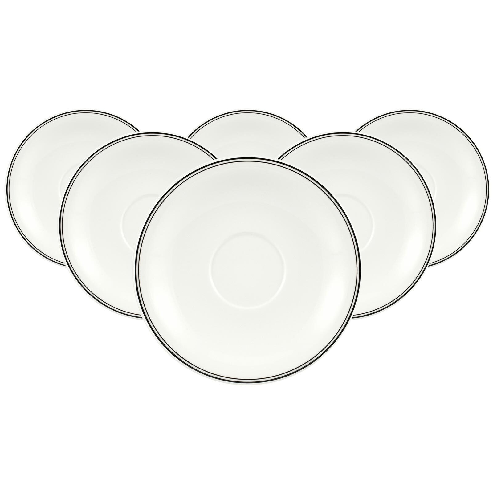 Untertasse VILLEROY & BOCH "Café au lait Untertassen Charme & Breakfast Design Naif ø 19,5 cm 6er Set weiß-bunt", bunt (weiß, bunt), Speiseteller