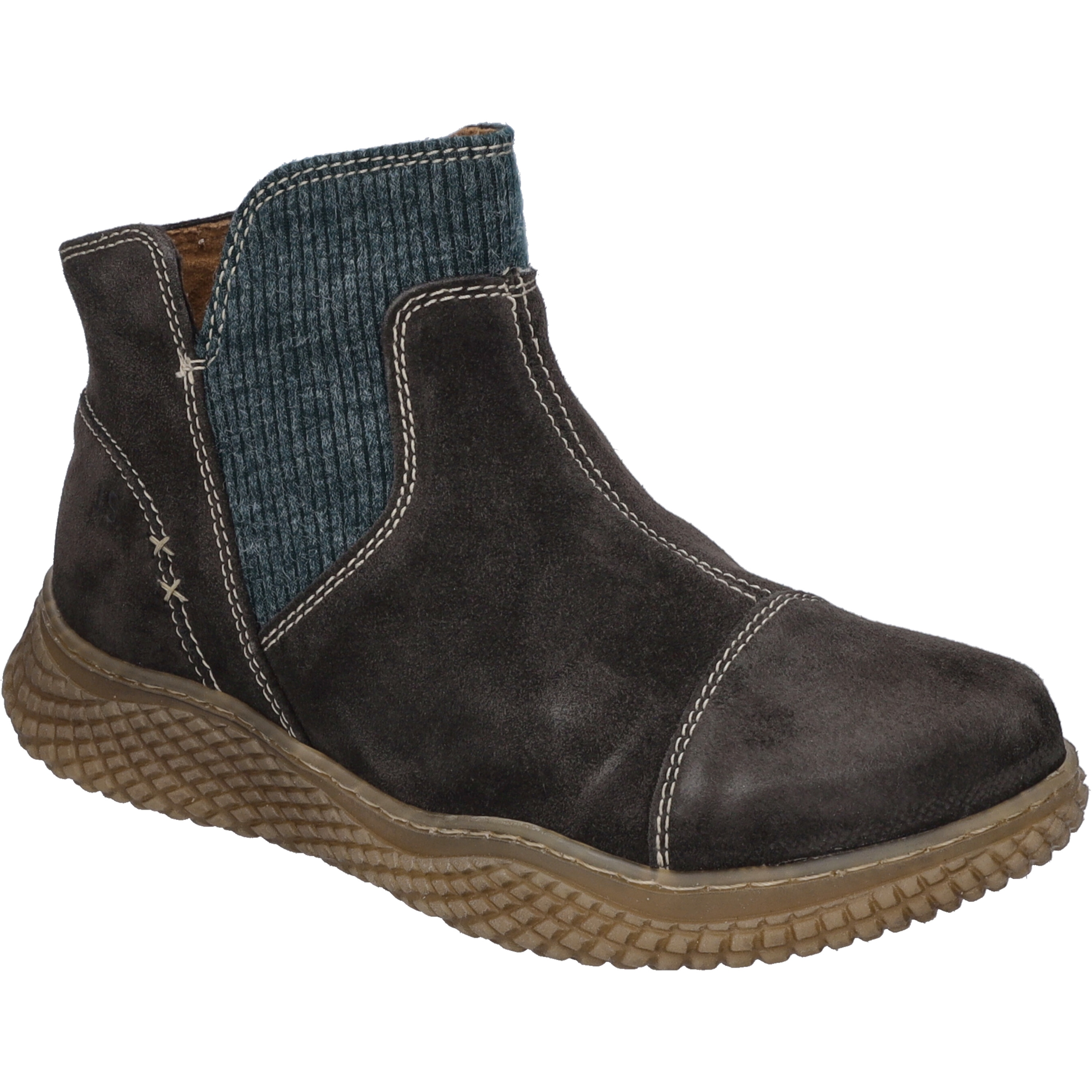 Stiefelette JOSEF SEIBEL "Amelie 08, titan-kombi", Damen, Gr. 38, grau (titan, kombi), Obermaterial: 80% Rindsleder Leather cow. 20% Textilmaterial TEXMAT., Schuhe Stiefelette
