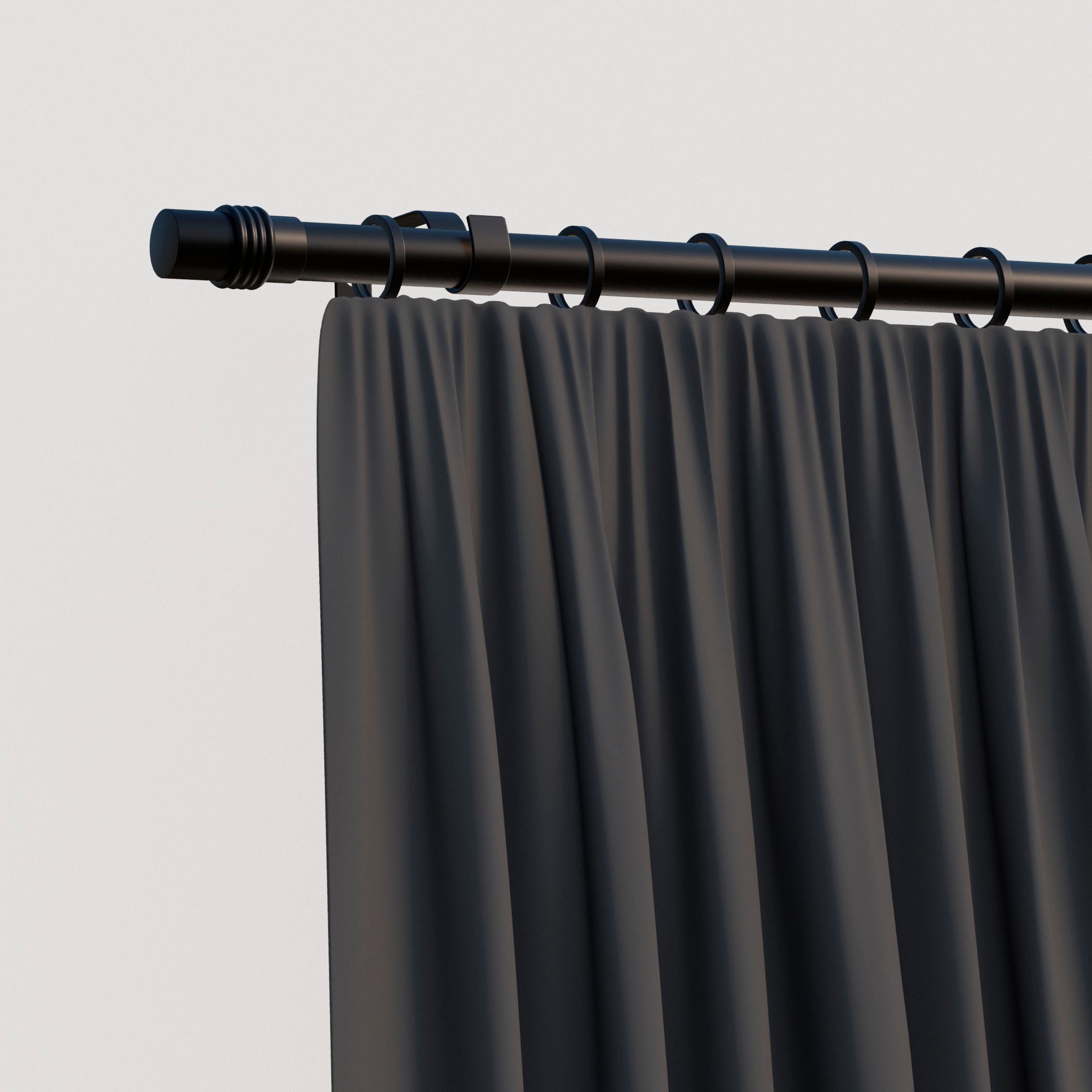 Gardinenstange INDEKO "Zylinder", schwarz, L:260cm Ø:16mm, Eisen, Gardinenstangen Image
