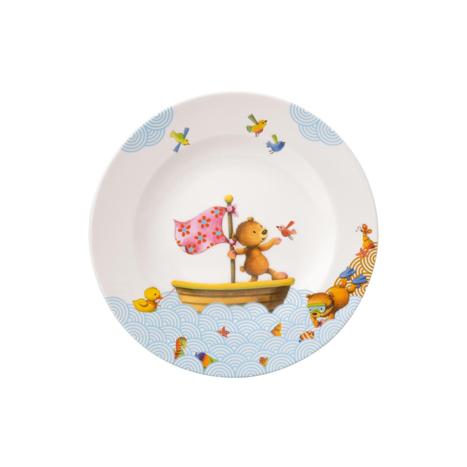 Teller VILLEROY & BOCH "Kinderteller Happy as a Bear ø 21,5 cm bunt", bunt, L:21,5cm, Speiseteller