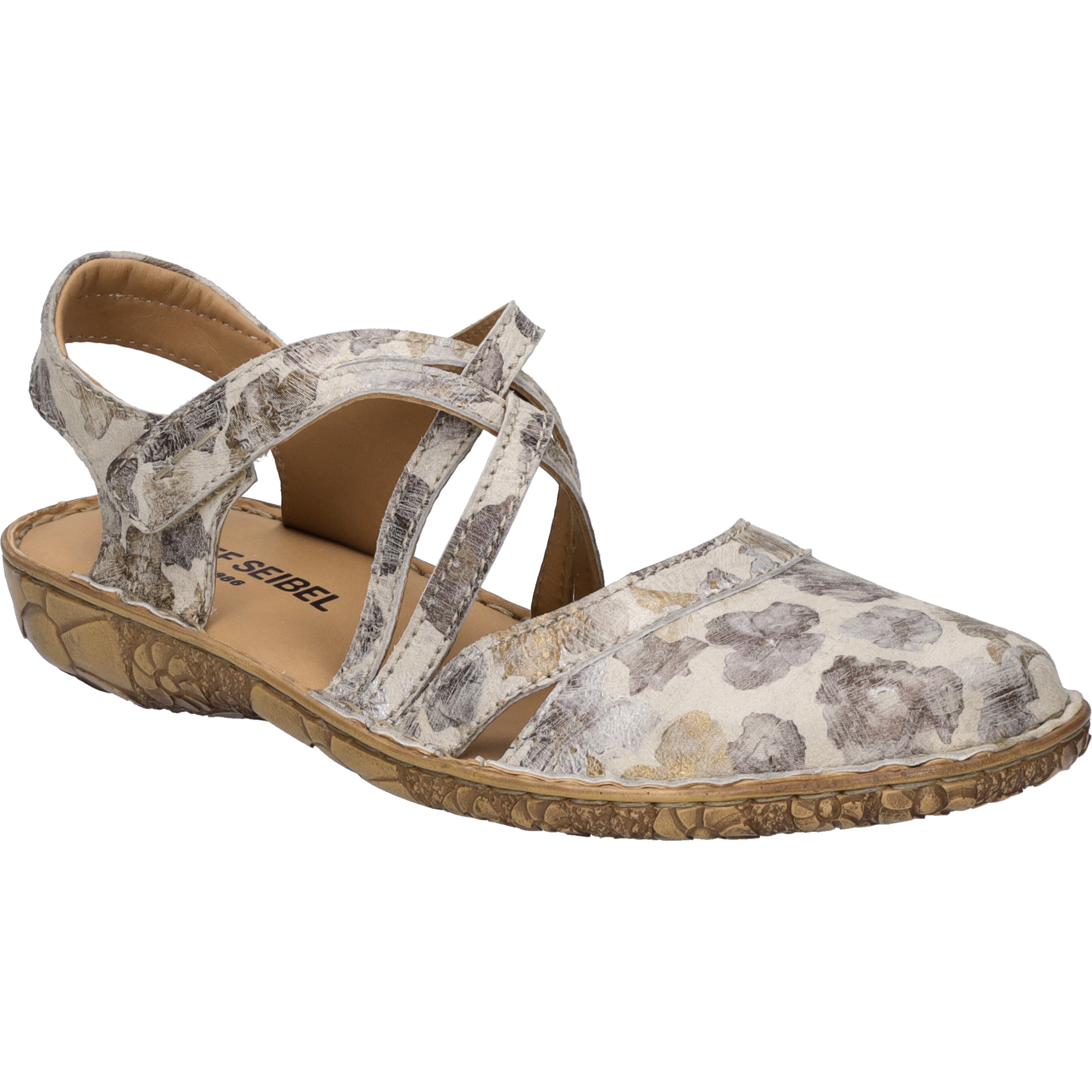Sandale JOSEF SEIBEL "Rosalie 54, creme-multi", Damen, Gr. 40, beige (creme, multi), Obermaterial: 100% Rindsleder Leather cow., Schuhe Sandale