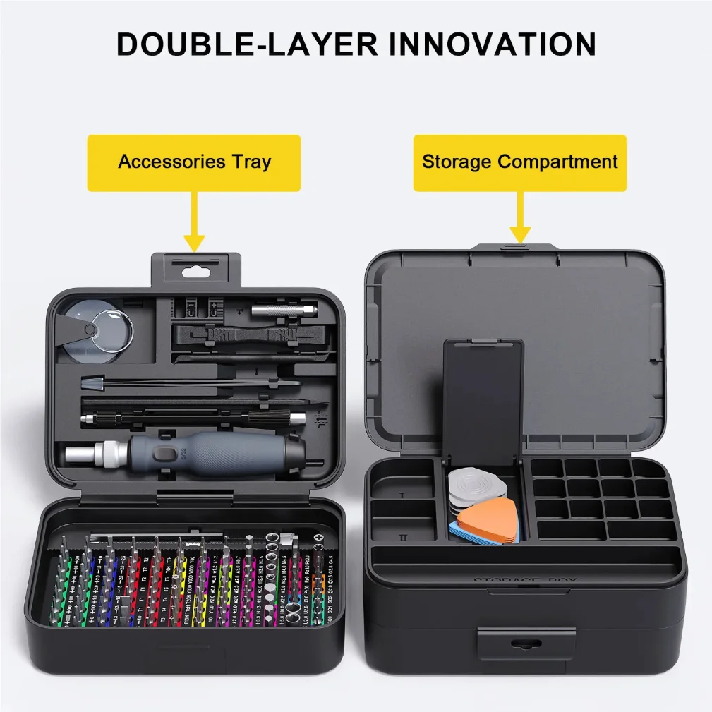 Kit de tournevis 132 en 1, outils de précision magnétiques, ensemble d'outils de quincaillerie, kit de réparation de téléphone portable, outils de réparation, ensemble d'outils informatiques