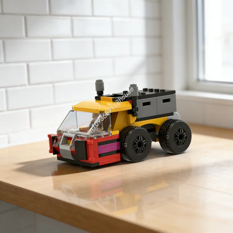 128-teiliges MOC 5 MINI LOW TRUCK Stadt-Küstenwache Modellbausatz Architektur DIY Idee Bildungsspielzeug Weihnachtsgeschenke Bausteine Image