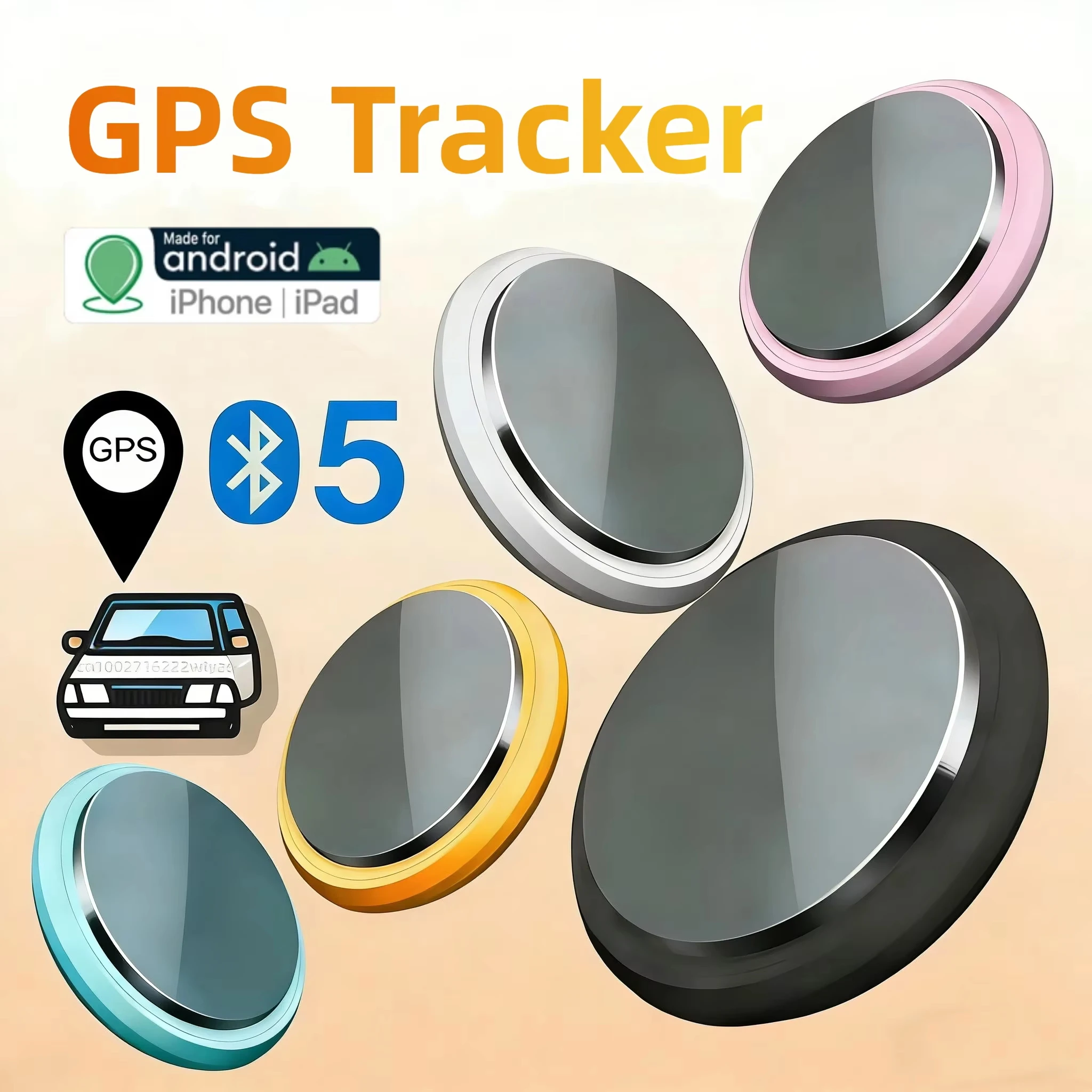 Mini-GPS-Tracker Bluetooth 5.0 Anti-Verlust-Smart-Finder für Haustiere, Senioren, Kinder, Auto, Koffer, Geldbörse, Ortungsgerät für iOS und Android Image