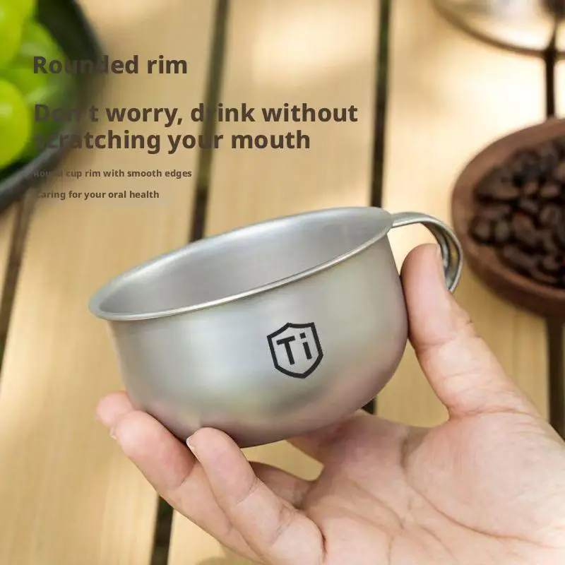 220ml Camping-Wasserbecher aus Titanlegierung Tragbarer Tee- und Kaffeebecher Outdoor-Küchenausrüstung Bergsteigerbecher Image