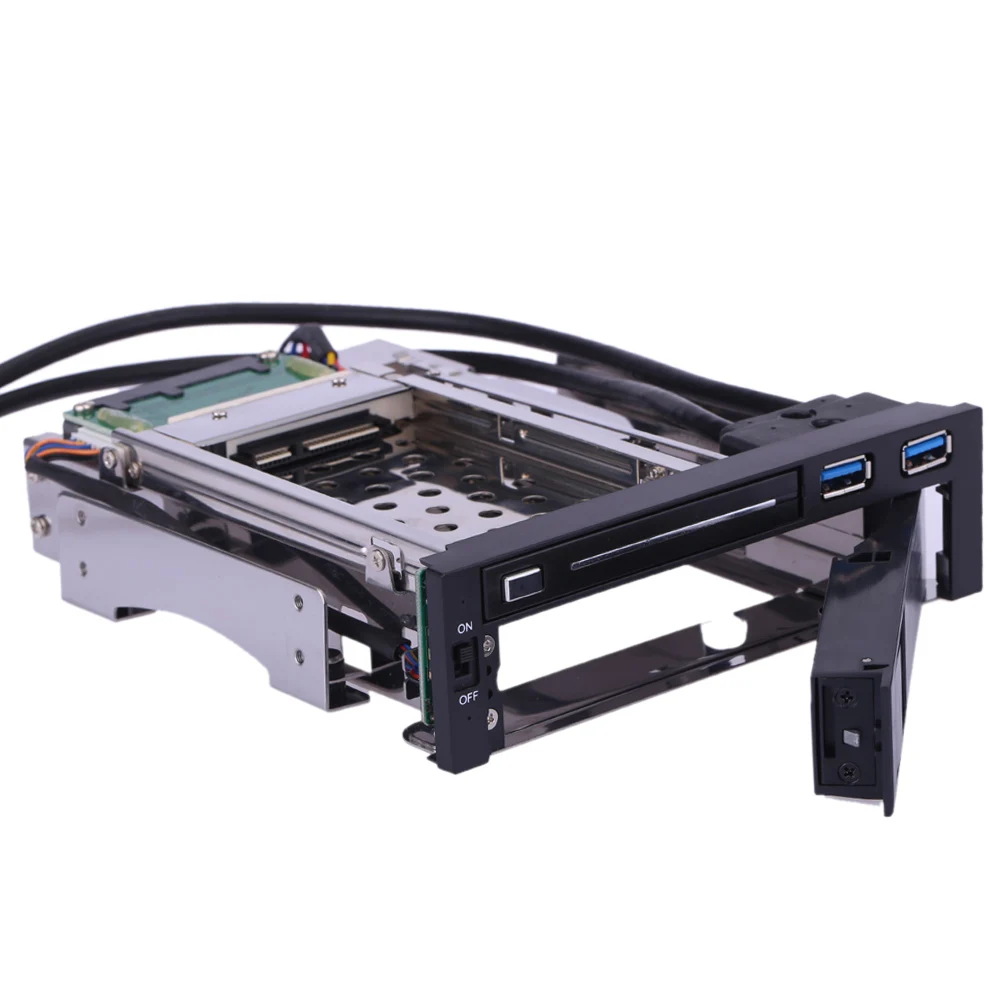 Dual Bay 3,5" 2,5" SATA III Festplatte HDD & SSD Tray Caddy Interne mobile Rack-Gehäuse-Dockingstation mit USB 3.0 Hot Swap Image