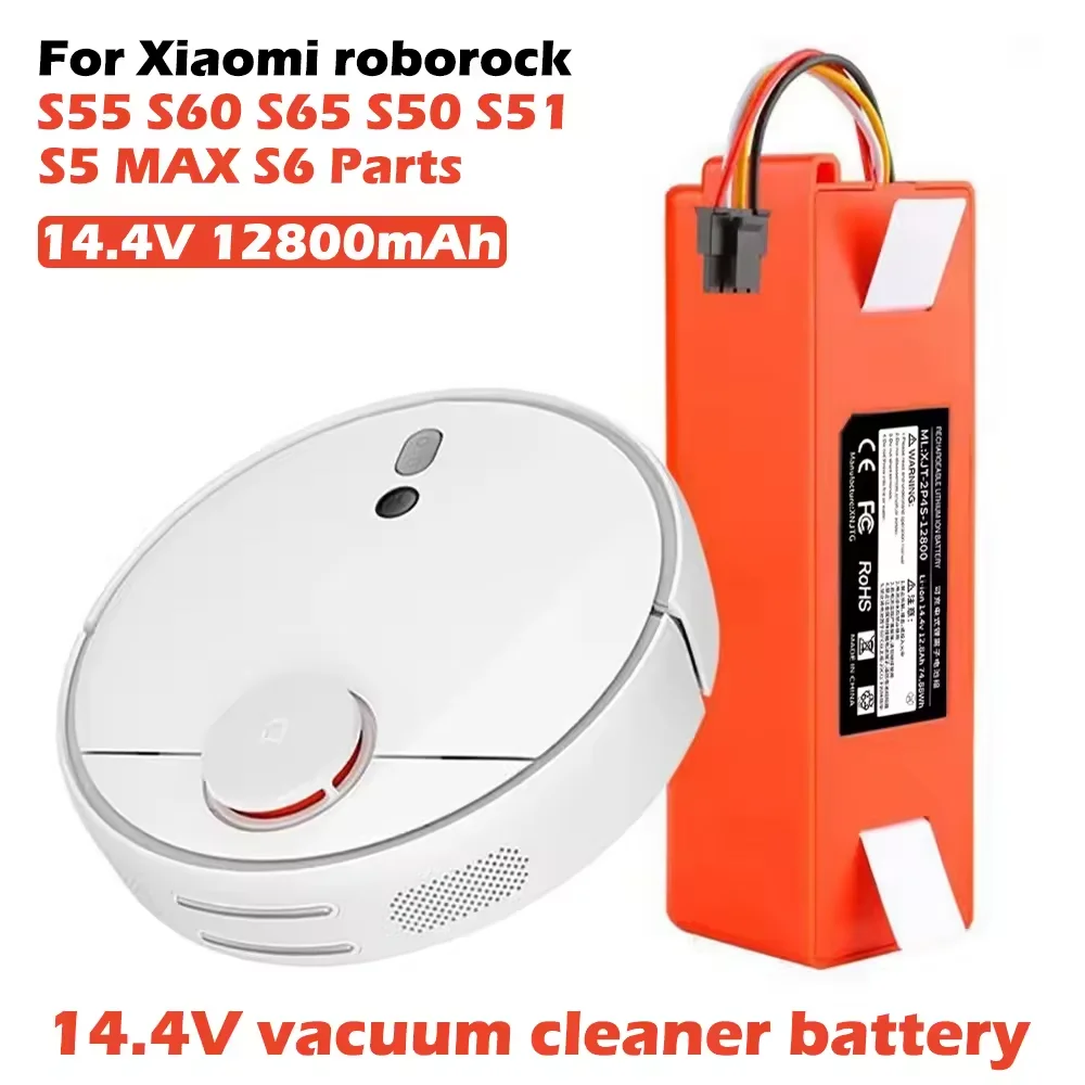 Akku 14,4 V 12800 mAh für Xiaomi Roborock S4 S5 S51 S52 S53 S55 S6 S6MAX S7 S8 Q5 Q7series Roboter Staubsauger Image