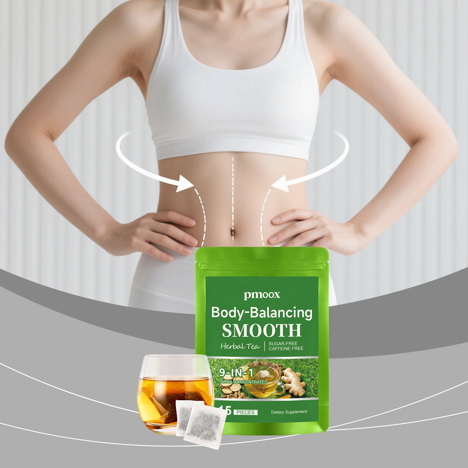 Kräutertee zur Förderung der Blutzirkulation – Verbessert den Stoffwechsel, strafft die Haut und sorgt für eine perfekte Körperform. Körperpflege-Tee. Image