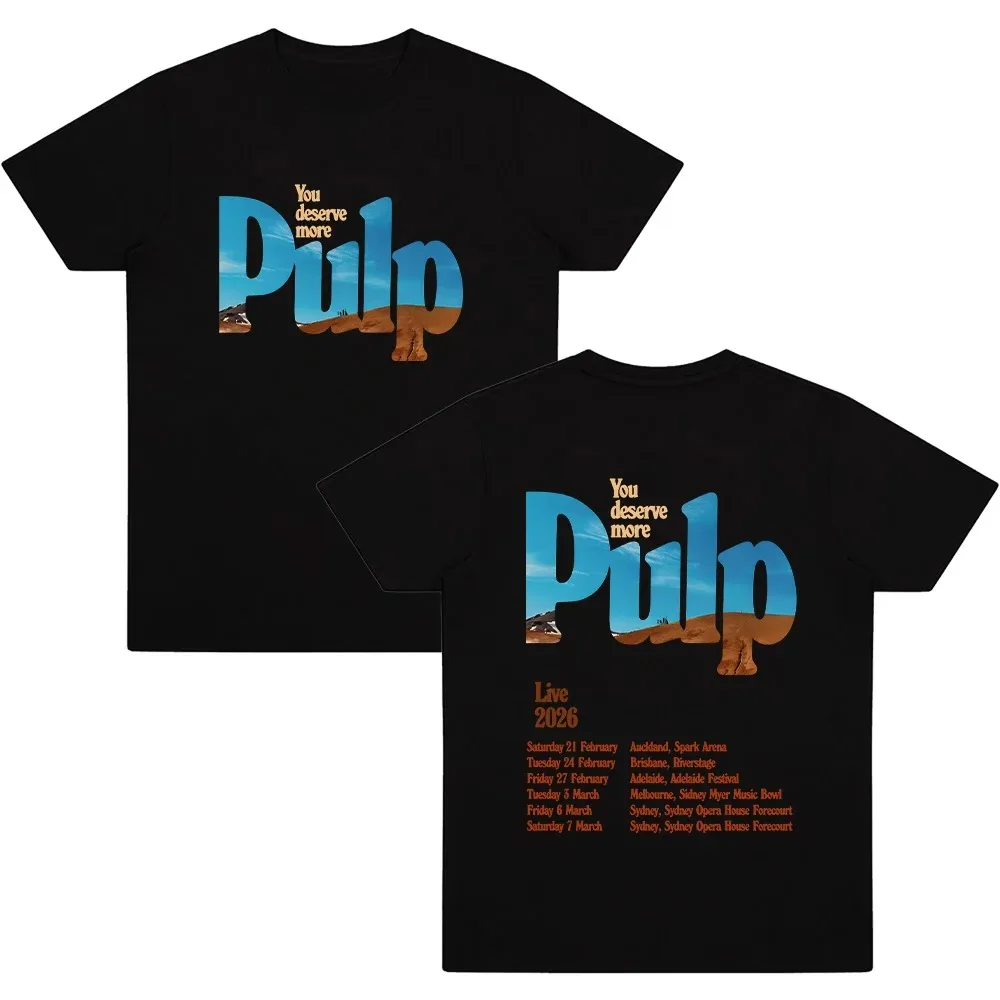 Pulp Band Live 2026 T Shirts Rock Band Druck T-shirts Grunge Hip Hop Unisex Baumwolle Plus Größe Streetwear Baumwolle top Hip Hop t
