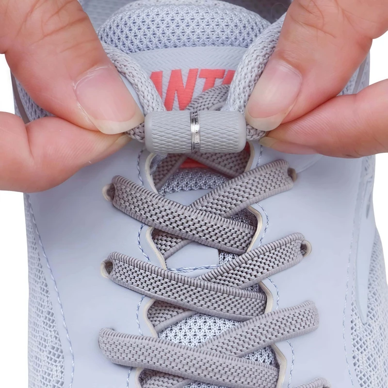 1 Paar elastische Schnürsenkel für Sneaker, 6 mm breit, flach, bunte Schnallverschlüsse, Schnürsenkel ohne Binden, Unisex, praktisches Schuhzubehör Image