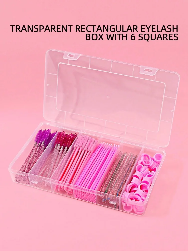 6-Fächer Transparente Aufbewahrungsbox für Nagelkunstpinsel Einweg-Mascara-Bürsten Mehrzweck-Organizer für Wimpernverlängerungswerkzeuge Image