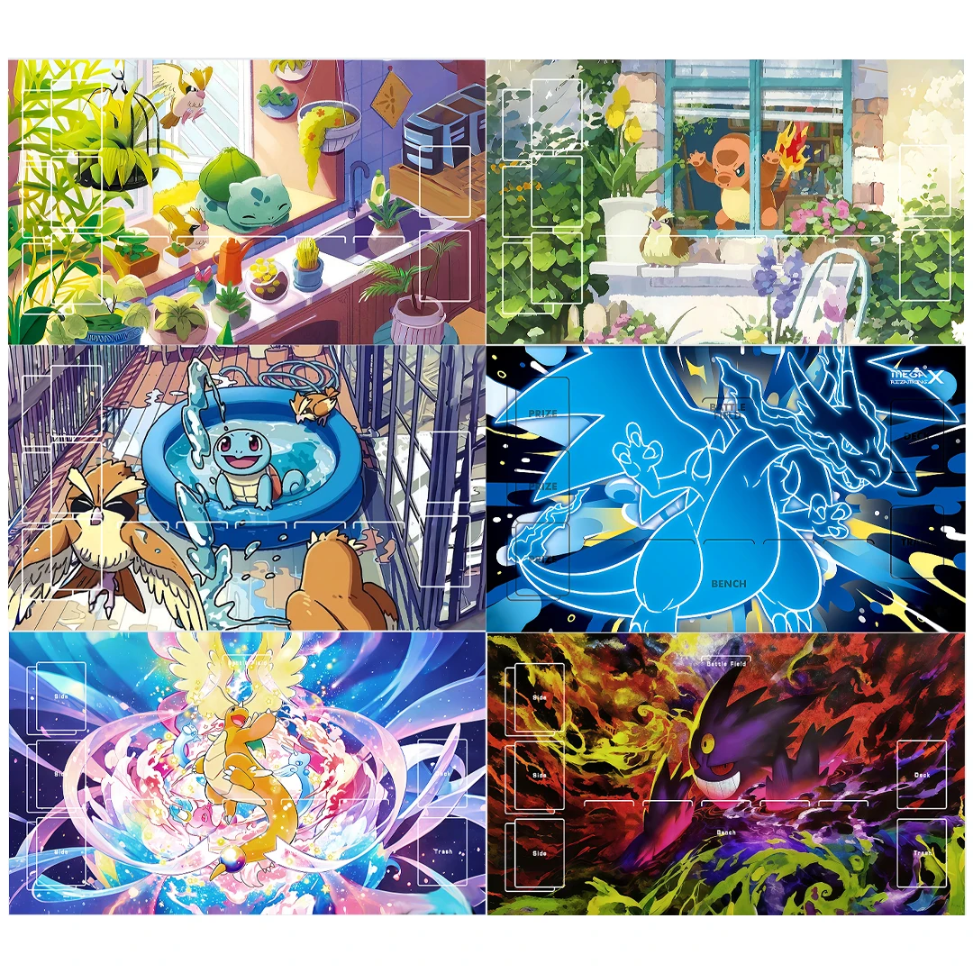 Diy Pokemon Spielmatte – selbstgemachte neue Gengar Dragonite Squirtle Charmander Bulbasaur Battle Card Matte Gummi Anti-Rutsch-Mauspad