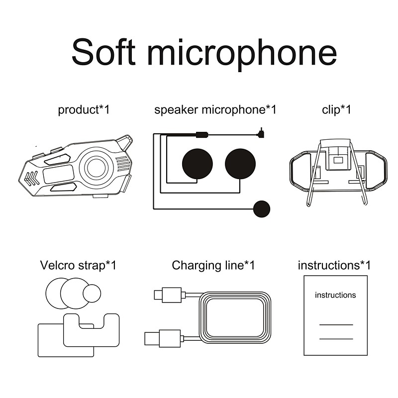 K09 Helmet Bluetooth Headset with Multi-Device Smart Connectivity, Real-Time Walkie-Talkie, FM Radio, Noise Reduction, Waterproof Cycling Headset