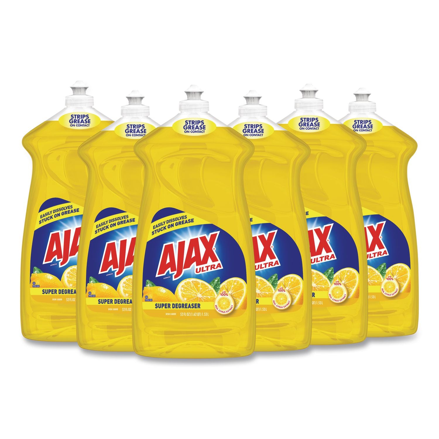Ajax 49861 Dish Detergent, Lemon Scent, 52 oz Bottle, 6/Carton - Case of 6 CPC49861