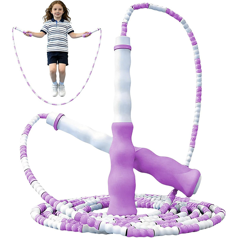 Jump Rope with LED lights for Fitness Exercise Equipment, Tangle-Free Rope Skipping with Soft Beaded Segment, Premium Adjustable Jumping Rope for kids, women, men