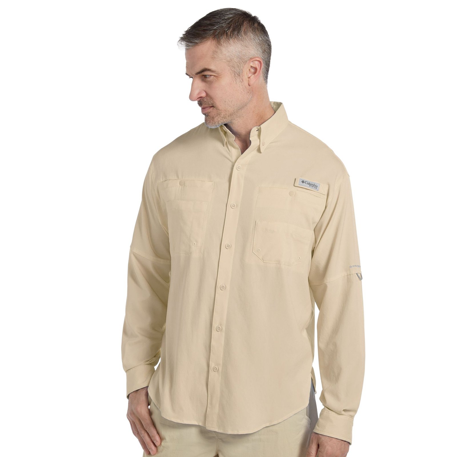 Columbia Men's Tamiami II Long-Sleeve Shirt (Size 3X) Fossil, Polyester