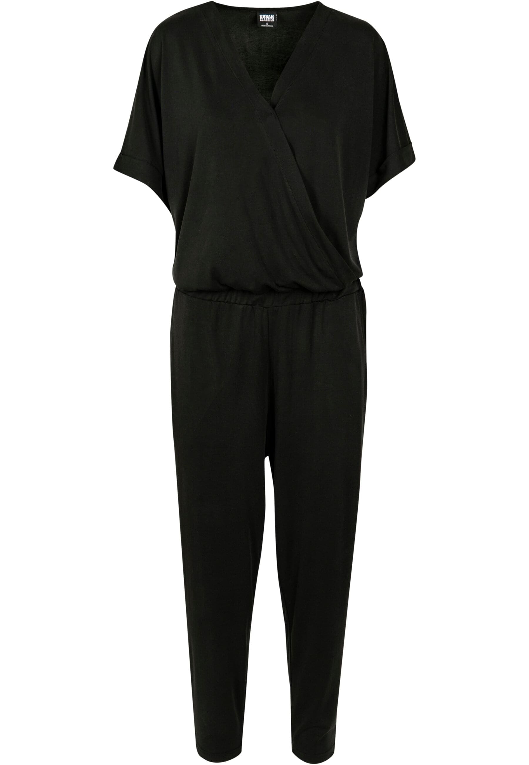 Jumpsuit URBAN CLASSICS "Urban Classics Damen Ladies Modal Jumpsuit", Damen, Gr. S, US-Größen, schwarz, 77% Modal, 23% Polyester, unifarben, Overalls Jumpsuit