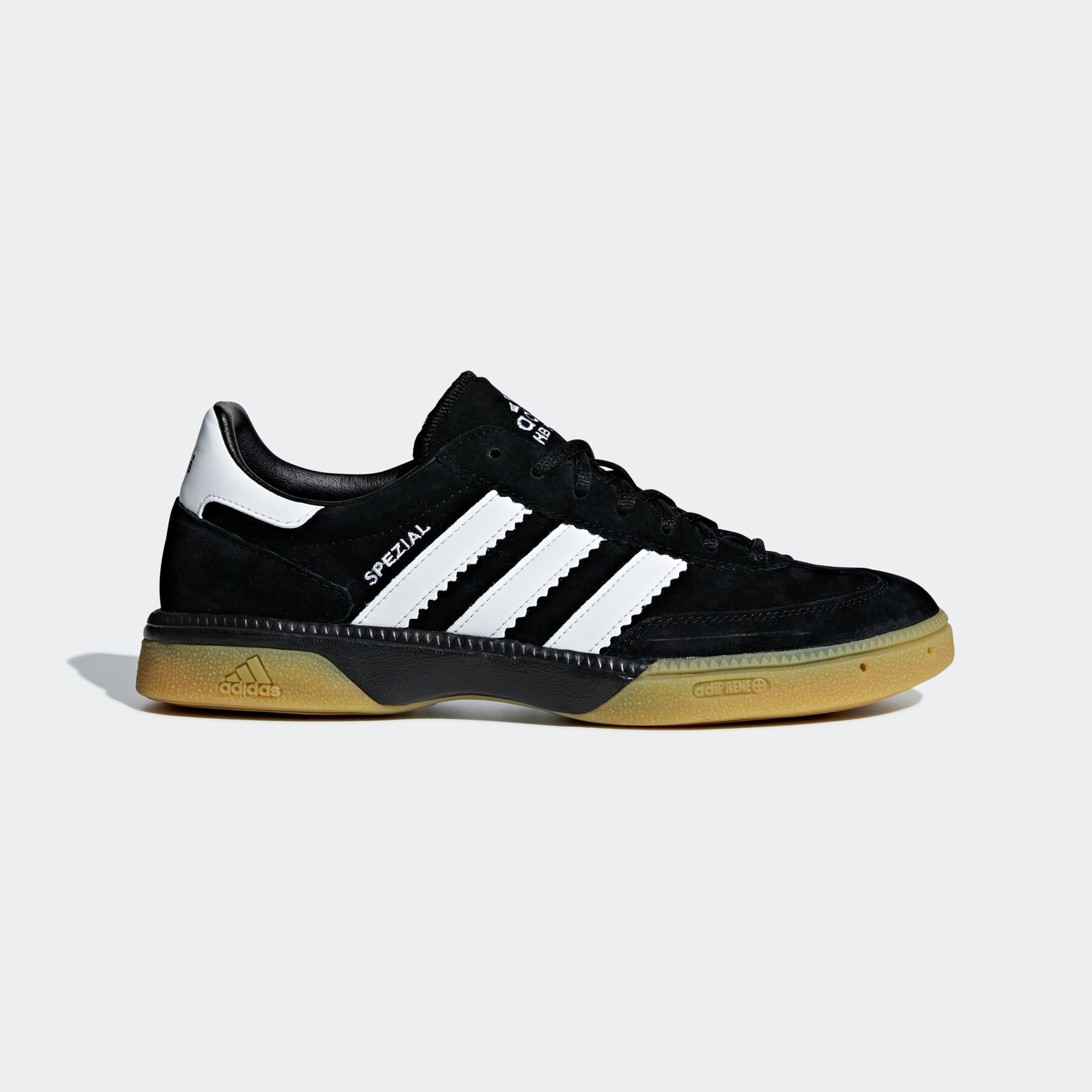 Hallenschuh ADIDAS PERFORMANCE "HANDBALL SPEZIAL", Herren, Gr. 46, schwarz-weiß (coreschwarz, coreweiß, coreschwarz), Leder, Synthetik, Schuhe Hallenschuh