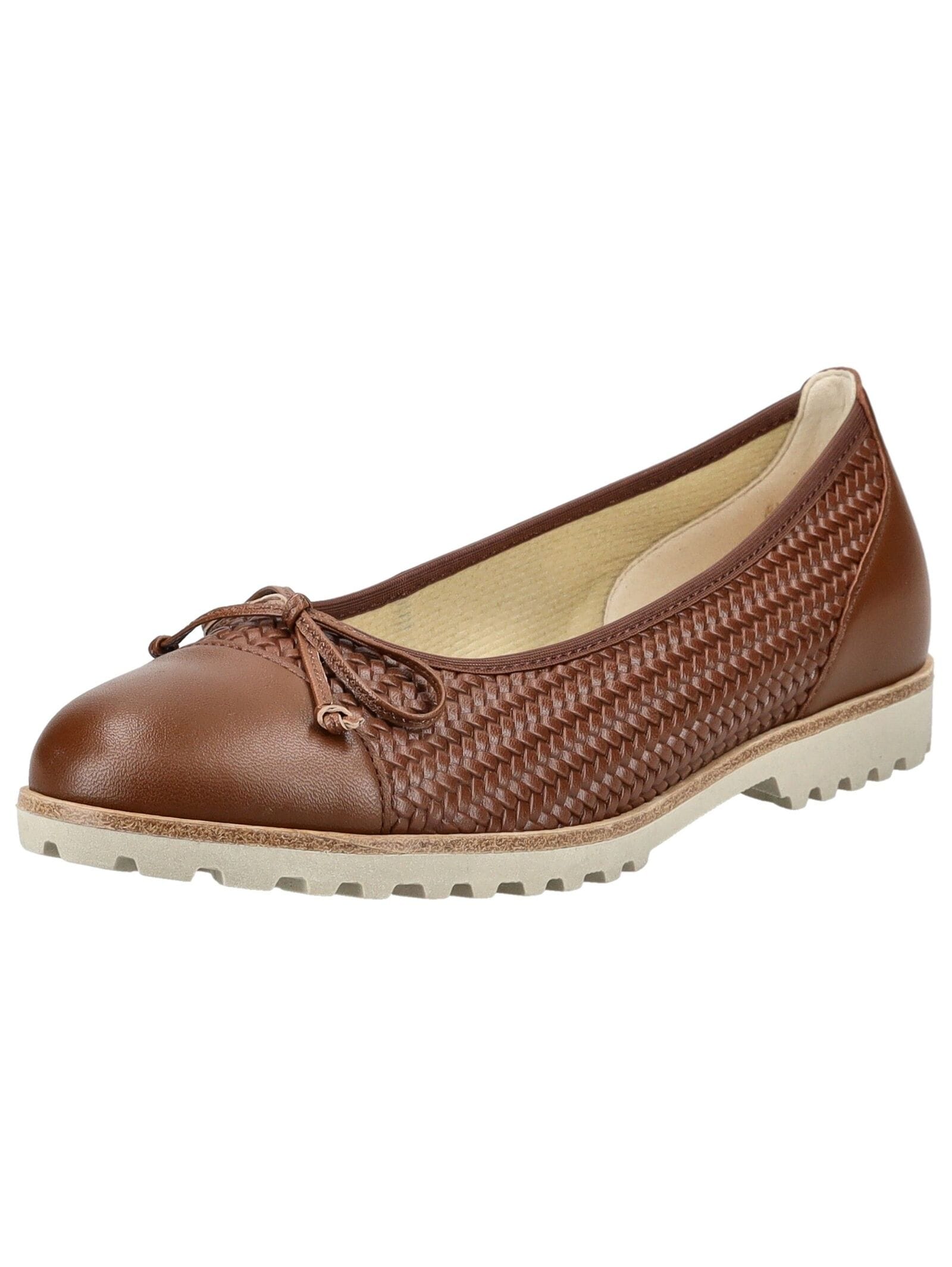 Ballerina GABOR "Gabor Ballerinas Glattleder", Damen, Gr. 40, cognac, Glattleder, Schuhe Ballerina