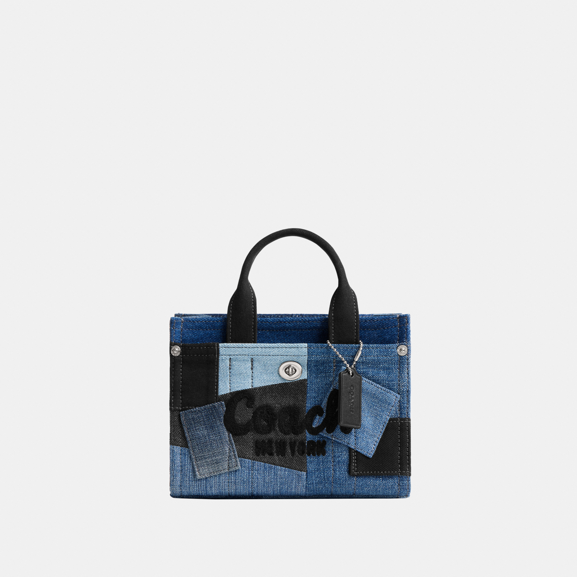 Coach Womens Cargo Tote Bag 20 With Patchwork - Blue - One Size | Coach Sale | Discount Designer Brands