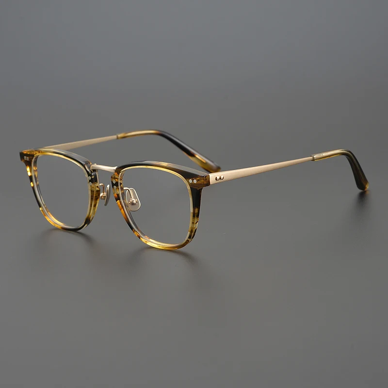 Titan Legierung Männer Business Platz Klassische Gläser Rahmen Acetat Brillen Brillen Anti Blau Licht Rezept Optische Linse Image