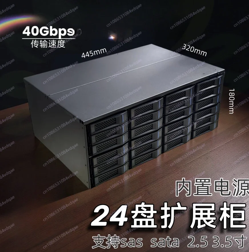 Metall M424 4U Dosenschrank 24 Festplattenpositionen 12G Hochgeschwindigkeitsspeicher Erweiterungsschrank NAS Integriertes Netzteil Image