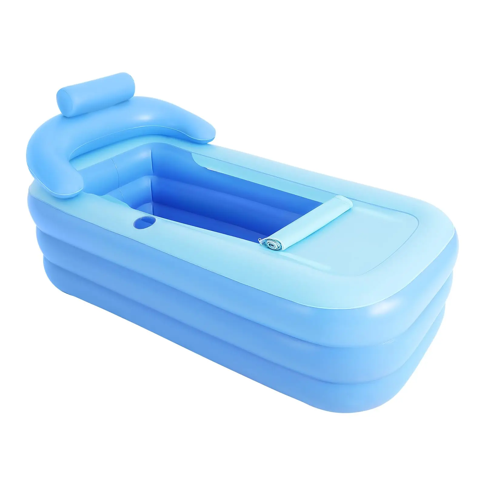 Thanksgiving-Geschenk Aufblasbarer Badewanne, Faltbarer Adult-SPA-Wanne mit Kopfstütze, tragbarer PVC-Pool für Zuhause, Camp Image