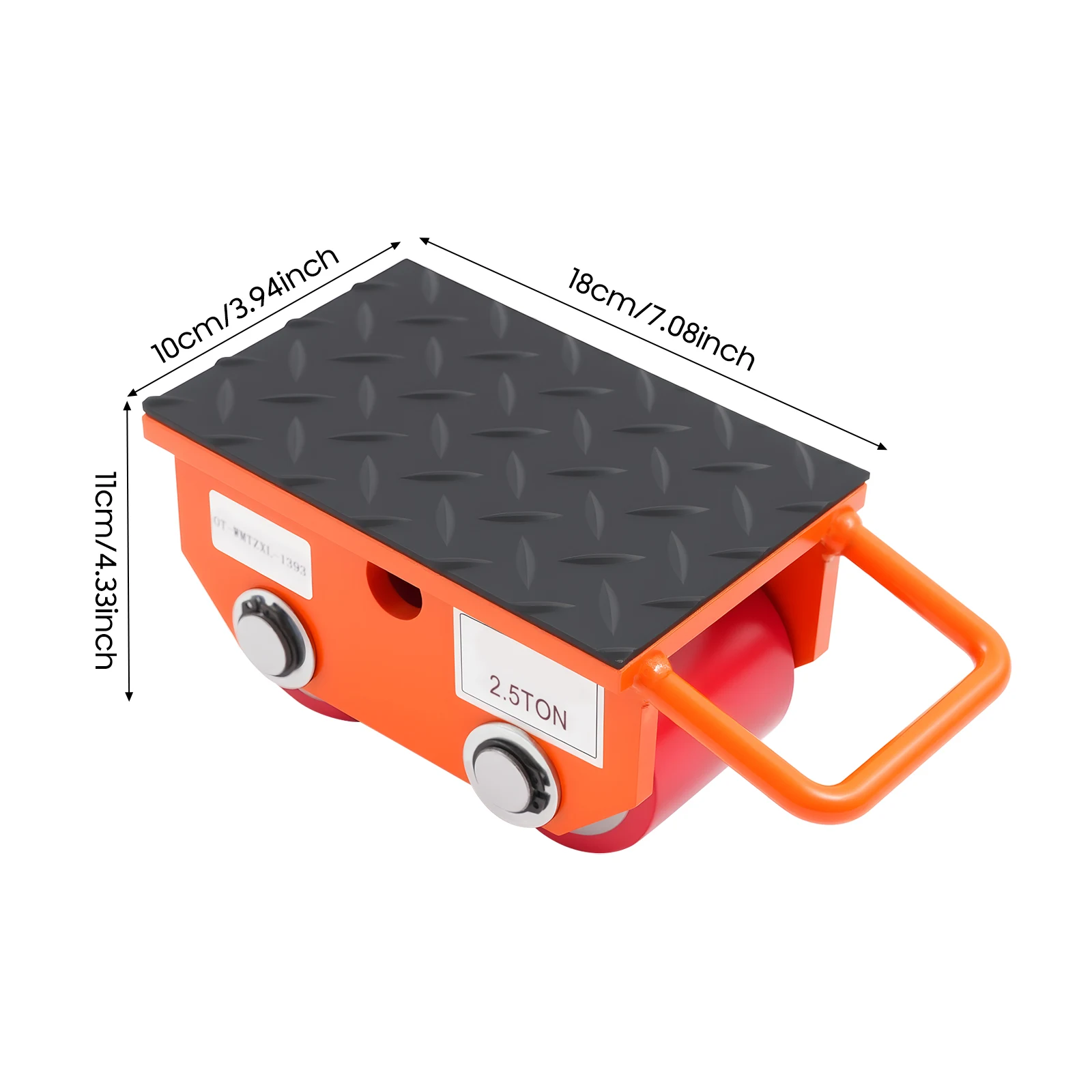 Gelb & Rot 2,5 T/ 5511,56 Pfund Maschinenbeweger für Schränke, Kisten, Möbel, Schwere Maschinen, große Geräte