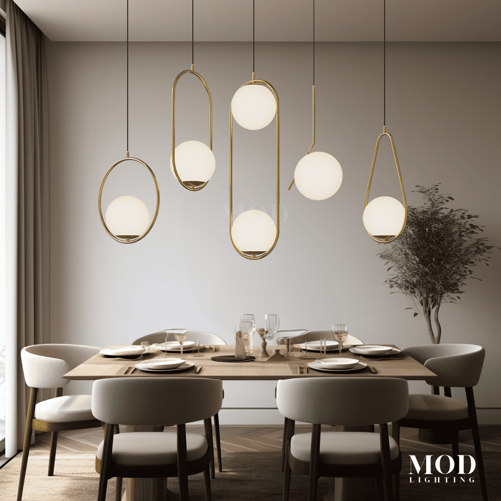Jewels & Pearls | Nordic Pendant Light | Brushed Gold / Style E / Cool White (6000k) | MOD LIGHTING