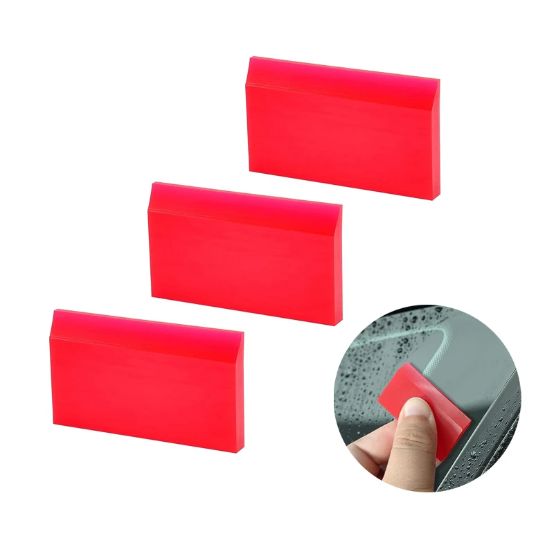 3Pcs Mini Gummi Rakel Auto Fenster Rakel Klinge Flexible Nicht Kratzen Schaber für Auto Hinten Glas Reiniger Fenster Tönung werkzeuge Image