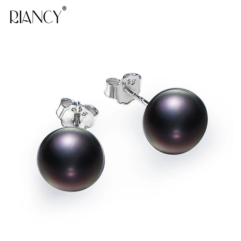 Orecchini classici con perle naturali d'acqua dolce bianche, rosa, viola, nere e grigie in argento sterling 925, gioielli da donna, super offerta