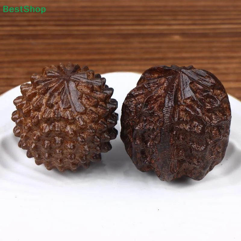  Holz-Spiky-Handübungsball - Massage-Stressabbau-Baoding-Bälle für Handkrafttraining & Entspannung Image