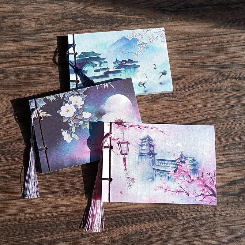 《Vintage handgefertigtes, fadengebundenes Stoffbuch》Vintage handgefertigtes, fadengebundenes Stoffcover-Tagebuch für Reisen, Kalligraphie, Tagebuch, Geschenk Image