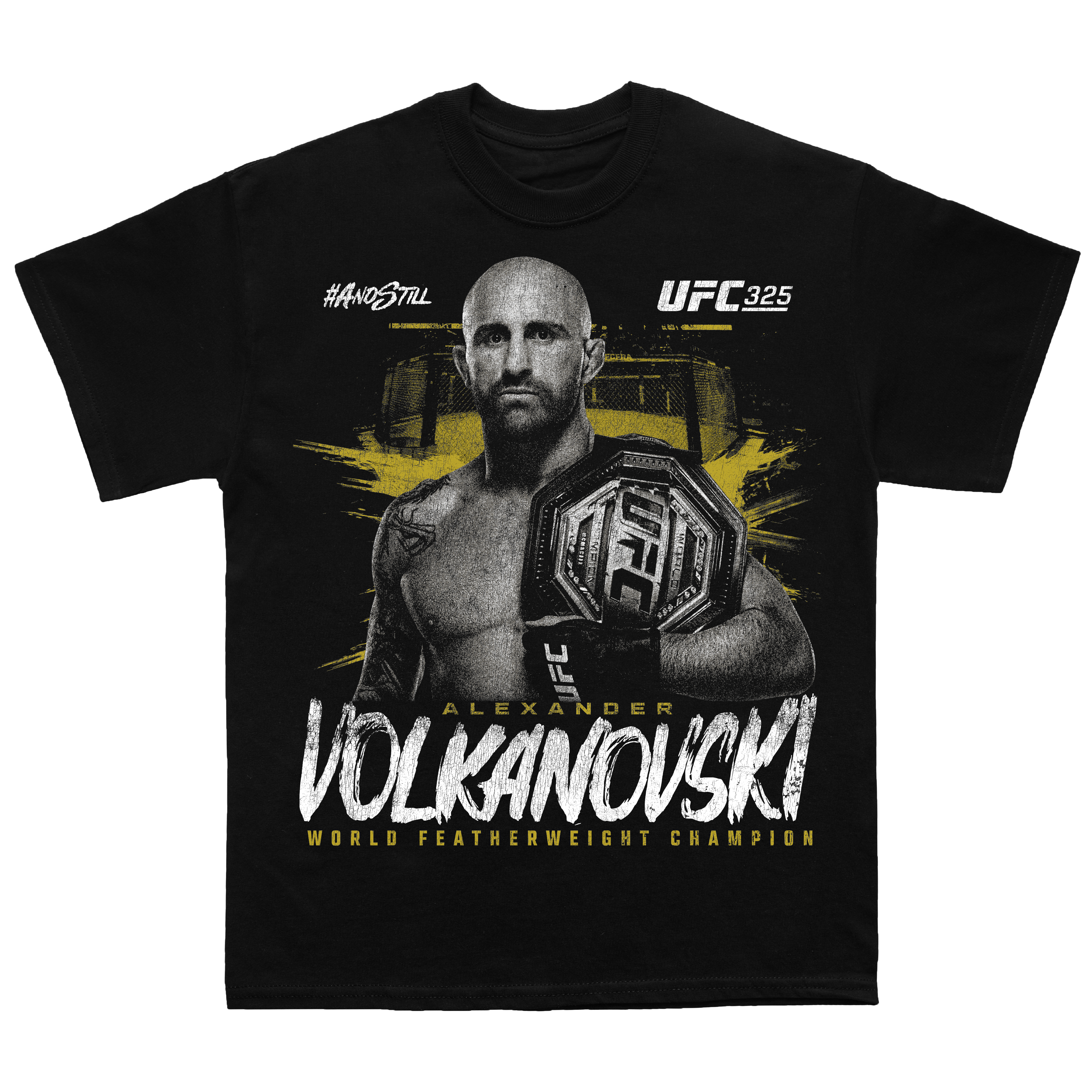 "Schwarzes Herren-T-Shirt von Alexander Volkanovski, UFC 325 #AndStill Federgewichts-Champion" Image