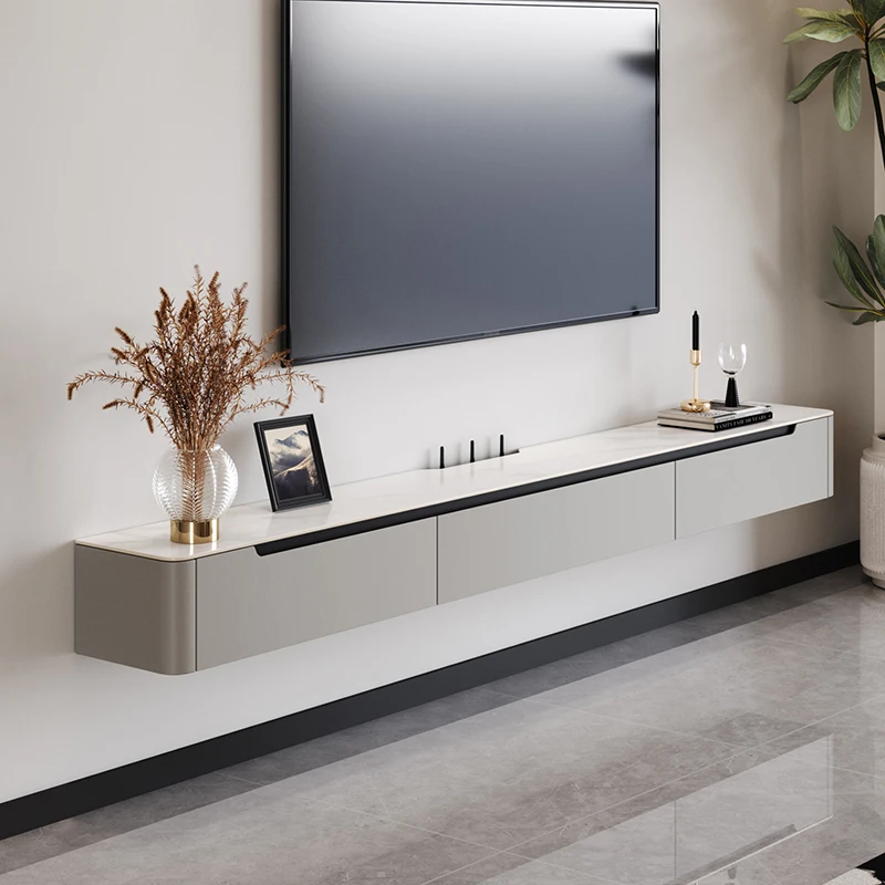 Meuble Tv esthétique français beauté universel nordique flottant meuble Tv Design De rangement Supports De télévision meubles De chambre