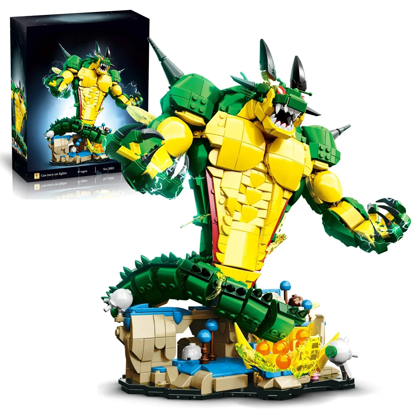 1907-teiliges MOC Drachen-Krieger Baustein-Set mit Beleuchtung DIY Zusammenbaubares Göttliches Drachen-Modell Spielzeug für Kinder Sammlerstück Geschenk Image