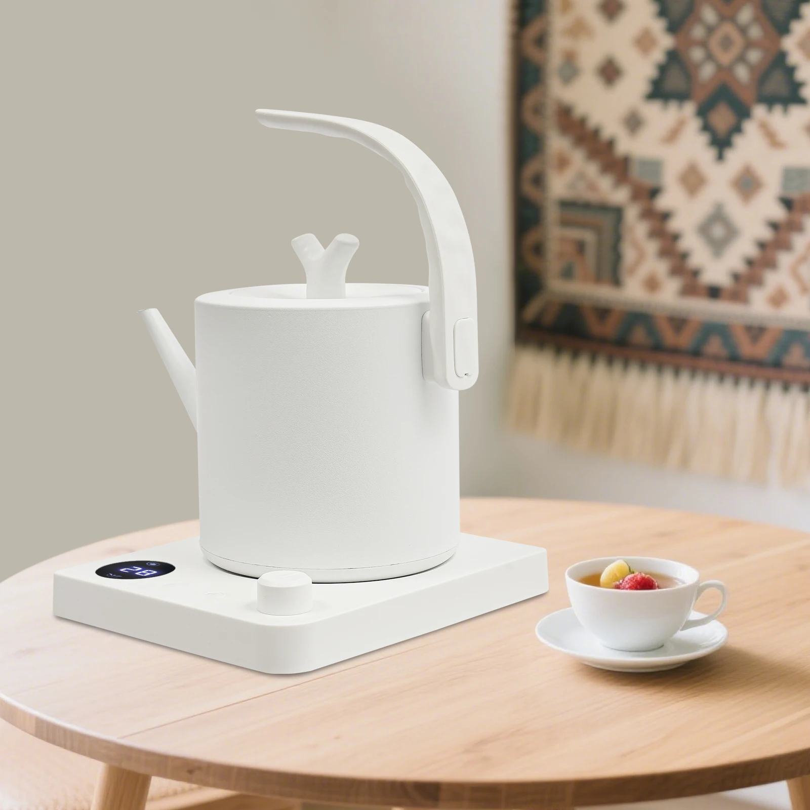 1L 1000W Elektrischer Wasserkocher mit Schwanenhals aus Edelstahl, Einstellbarer Temperatur und Warmhaltefunktion, Schnelles Kochen Image