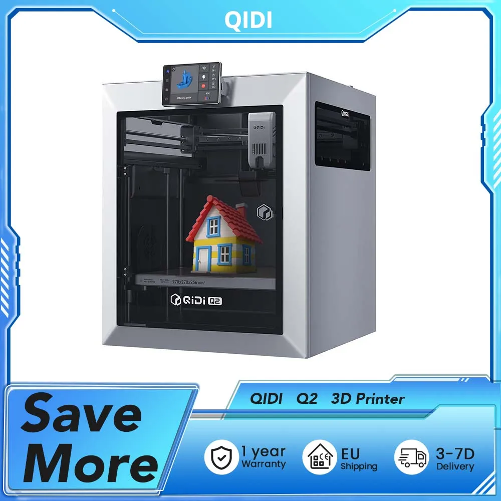 QIDI TECH Q2 3D-Drucker, 600mm/s Hochgeschwindigkeit, 370 ° C Hot End, Geschlossene Kammer 65 ° C, Automatische Nivellierung, KI-Kamera, Dreifach-Filtration Image