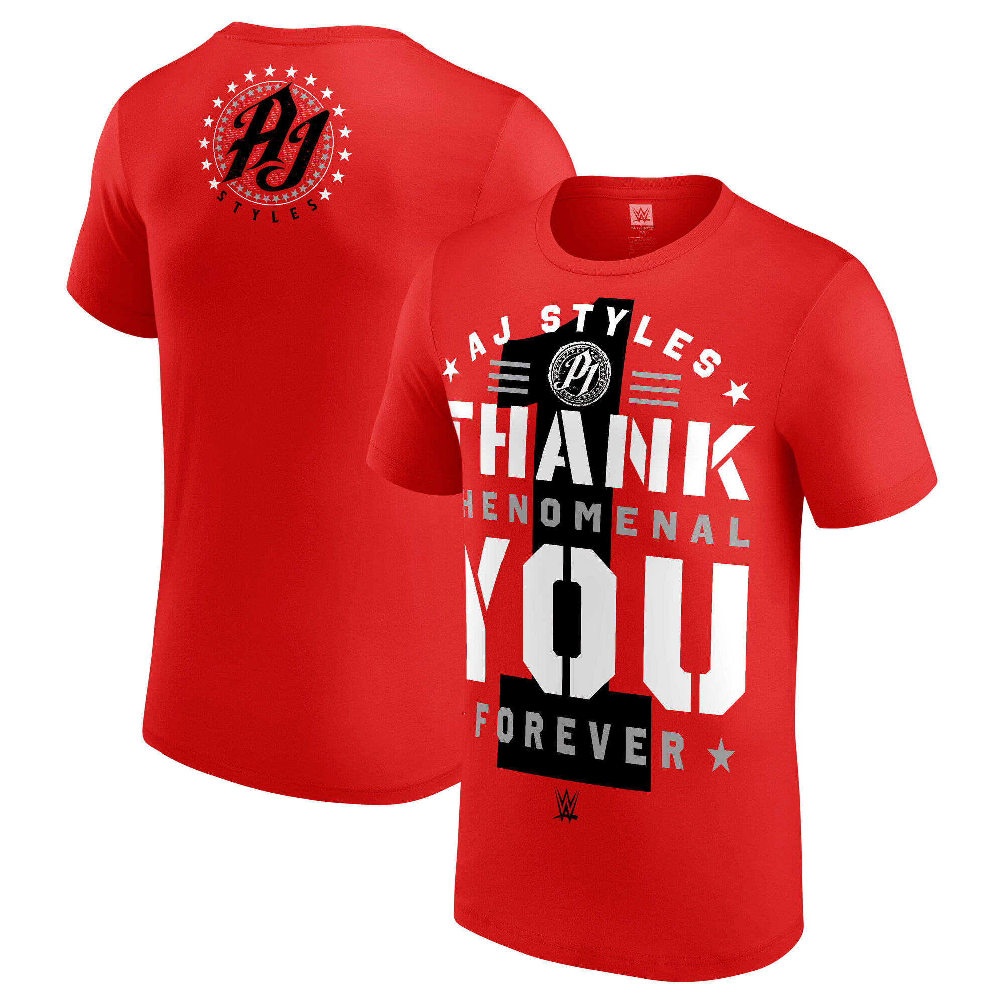 AJ Styles Danke für immer-T-Shirt – Rot - Herren Image