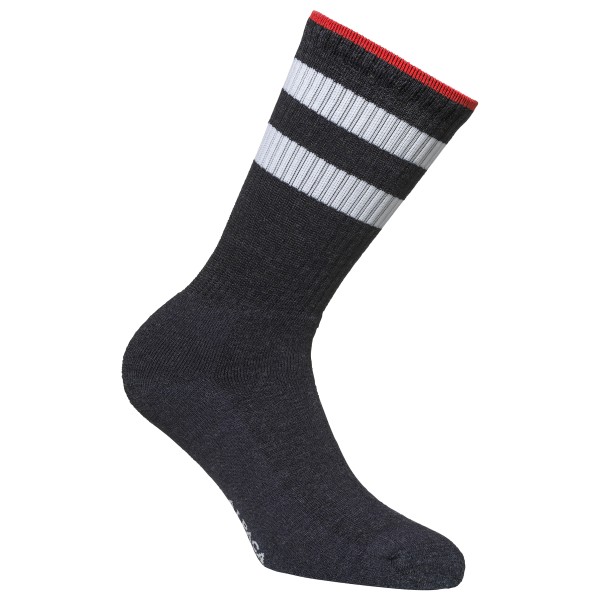 Alpacasocks&Co - Merino Casual Stripes - Multifunktionssocken 39-42 | EU 39-42 grau