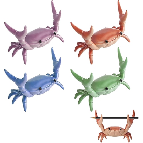 4er-Set Stiftehalter in Krabbenform für den Schreibtisch, kreativer Stiftehalter in Krabbenform, neue, niedliche Stiftehalter in Krabbenform, Stiftehalter mit Gewichtheber-Motiv, lustige Image